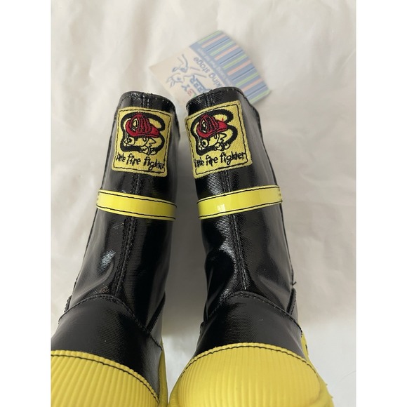 NWT Infant Trimfoot Fireman Boots Size 2 (3-6 Months) Black Yellow Photos - Picture 7 of 9